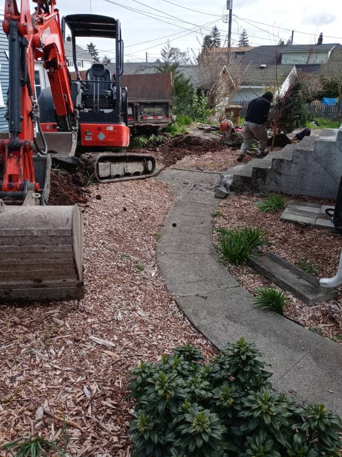 picture of an excavator excavating dirt