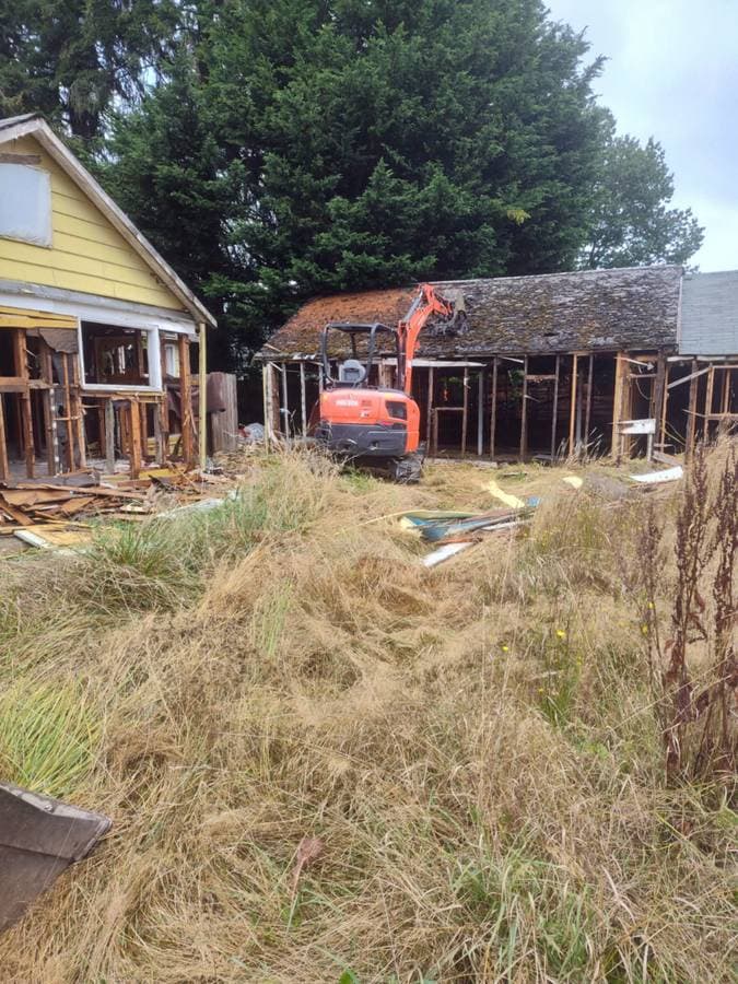 picture of a house being demolished